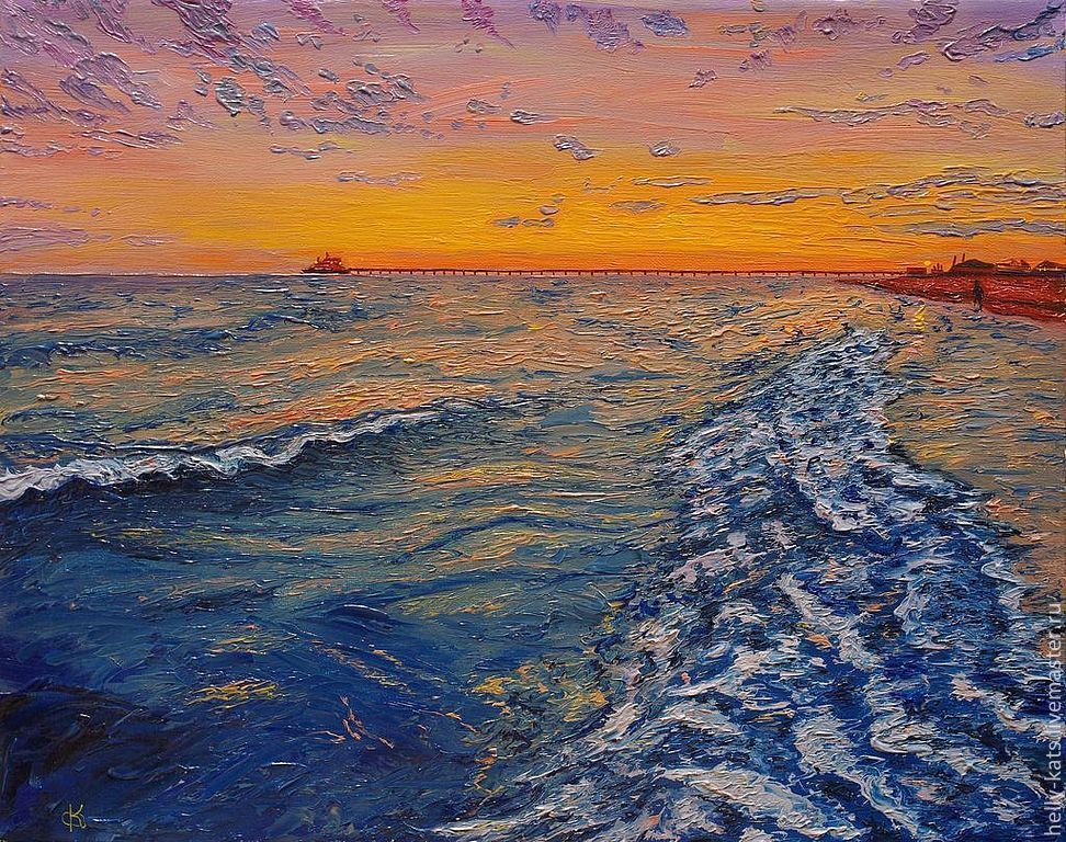 Вечер на море картины