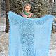 Shawls: Openwork down shawl-shawl ' Blue snowflakes'. Shawls1. Down shop (TeploPuha34). My Livemaster. Фото №5