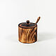 Wooden cedar sugar bowl with spoon for honey, salt, spices K56. Sugar Bowls. ART OF SIBERIA. Online shopping on My Livemaster.  Фото №2