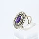 Petrarch ring and earrings with amethyst in 925 DP0015 silver. Jewelry Sets. Sunny Silver. My Livemaster. Фото №5