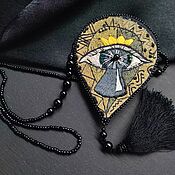 Украшения handmade. Livemaster - original item Brooch-pendant embroidered with vintage silk.. Handmade.