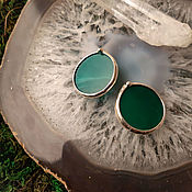 Украшения handmade. Livemaster - original item Broach Earrings Made of green glass, silvered (e-020-02). Handmade.