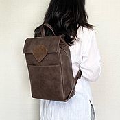 Сумки и аксессуары handmade. Livemaster - original item Gloria backpack made of genuine leather in chestnut brown color. Handmade.
