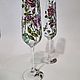 Glasses 'Delicate Roses' with stained glass painting (Pair). Wine Glasses. vitrazhnaya-rospis (vitrazhnaya-rospis). My Livemaster. Фото №8