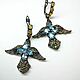 Earrings 'Bird of happiness' with topaz, Earrings, Voronezh,  Фото №1