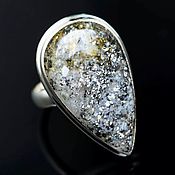 Винтаж handmade. Livemaster - original item Dendritic opal ring Through thorns to the Stars, 925 silver, 19. Handmade.