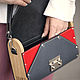 Leather and wood letter bag grey with red Morocco. Classic Bag. Mart Bags (martbags). My Livemaster. Фото №6