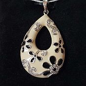 Украшения handmade. Livemaster - original item Silver pendant with enamel and cubic zirconia. Handmade.