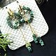Серьги-конго с изумрудами и зеленым гранатом, Серьги-кольца, Москва,  Фото №1