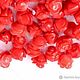 Розы. Натуральный Коралл резной цветок роза бусины, Бусины, Москва,  Фото №1