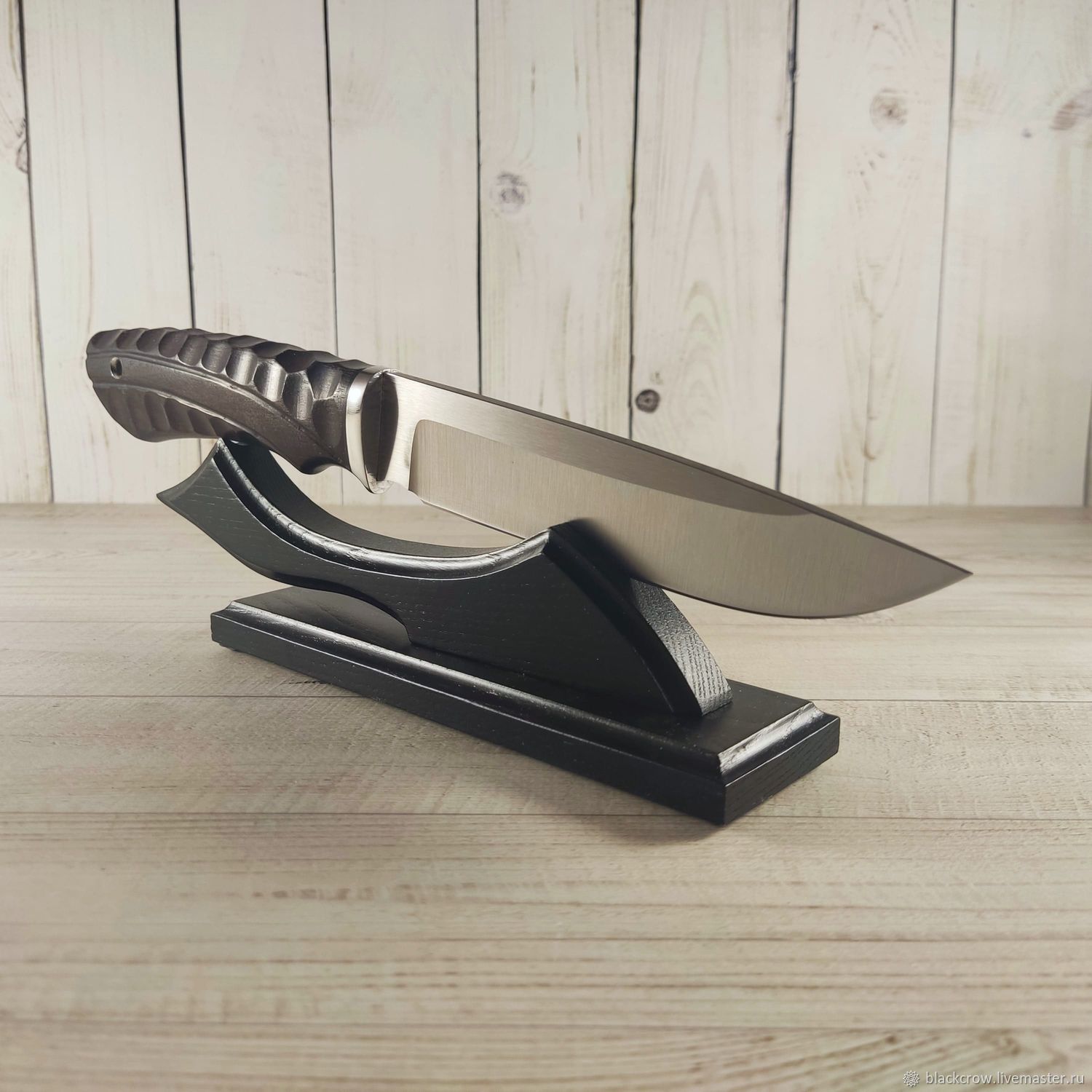 Нож разделочный 148 мм из японской стали VG10, чёрный граб, камень в ...