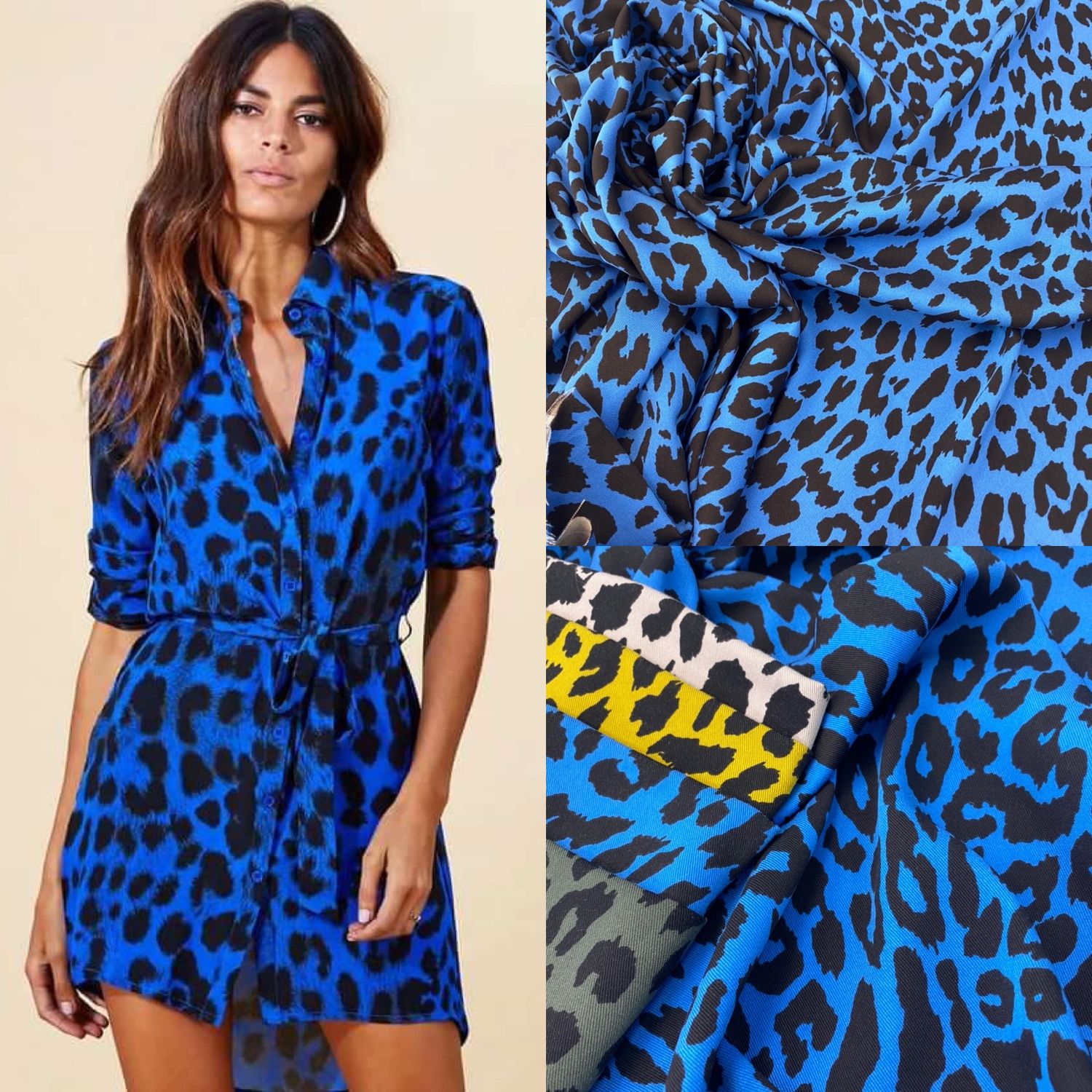 Платье синий леопард