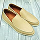 Men's loafers made of genuine calfskin, in beige color!, Loafers, St. Petersburg,  Фото №1