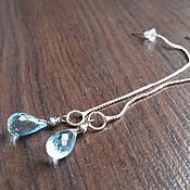 Украшения handmade. Livemaster - original item Silver broach earrings with Topaz.. Handmade.