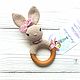 Rattle-teether ' Bunny'. Teethers and rattles. slingobusy. Online shopping on My Livemaster.  Фото №2