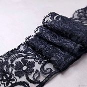 Материалы для творчества handmade. Livemaster - original item Lace: Black lace on the mesh. Handmade.