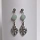 Earrings with amazonite stones, mint with silver, Earrings, Tula,  Фото №1