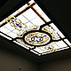 Stained Glass Tiffany. Ceiling Tiffany stained glass, illuminated, in oak frame. Stained glass. Glass Flowers. My Livemaster. Фото №5