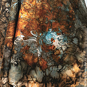 «Яркая Осень» Дизайнерский платок Батик Шелк 100%