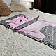 Слипик серый с розовым Киса, Спальный мешок в кроватку, Серпухов,  Фото №1