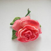 Украшения ручной работы. Ярмарка Мастеров - ручная работа Brooch needle: Rose Felted Brooch. Handmade.