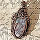 Кулон с яшмой Винтаж. Яшма, медь. Проволочное плетение wirewrap, Кулон, Орел,  Фото №1