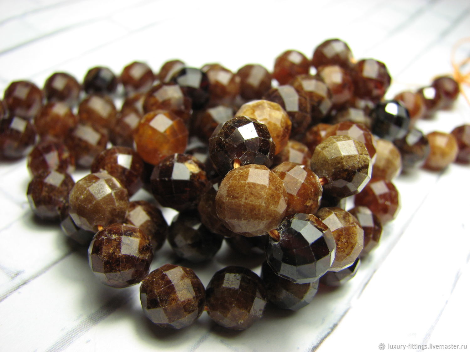 Garnet hessonite faceted 8 mm, Beads1, Moscow,  Фото №1