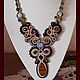 Soutache necklace with agate and tiger eye. Necklace. Soutache necklaces and accessories. Online shopping on My Livemaster.  Фото №2
