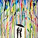 Разноцветный дождь (Абстракция , интерьерная картина) 50х60см. Картины. Ия Канарик / Art-Kanarik. Интернет-магазин Ярмарка Мастеров.  Фото №2