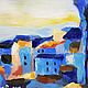 Evening in Morocco oil painting blue city of Chefchaouen. Pictures. Viktorianka. Online shopping on My Livemaster.  Фото №2