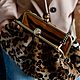 Леопардовая меховая сумка из меха кенгуру с леопардовой расцветкой