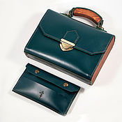 Сумки и аксессуары handmade. Livemaster - original item Elin-Women`s leather bag with wood, green handbag. Handmade.