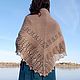 Order  Knitted beige shawl, winter women's accessory. KnitLaceDreams. Livemaster. . Shawls Фото №3
