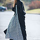 Long dress, black and white cotton dress-DR0149PM, Dresses, Sofia,  Фото №1