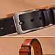 Men's leather belt 'Iney' brown, genuine leather. Straps. EZCASE - Leather Design Studio. Online shopping on My Livemaster.  Фото №2