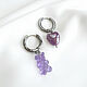 Earrings rings with pendants purple marmalade bear and heart. Congo earrings. Only_you_byElena. My Livemaster. Фото №5