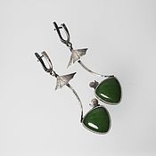 Украшения handmade. Livemaster - original item Earrings classic: Jade earrings 