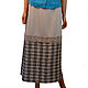 The skirt is viscose jacquard and jersey beige on a soft belt with an elastic band, Skirts, Colmar,  Фото №1