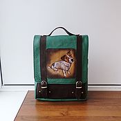 Сумки и аксессуары handmade. Livemaster - original item Backpack leather with painting and engraving to order.. Handmade.