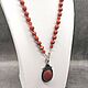 Necklace with pendant natural red jasper and carnelian. Necklace. naturalkavni. My Livemaster. Фото №5