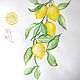 Order  Sprig of lemons watercolor. vettochka. Livemaster. . Pictures Фото №3
