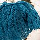 Openwork turquoise scarf, wool stole. Scarves. IRINA GRUDKINA Handmade Knitwear. My Livemaster. Фото №14