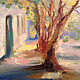 "Греческий дворик, осень" картина (масло, 30х40см)