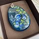 Pendant with painted blueberry flavor natural agate, Pendant, St. Petersburg,  Фото №1