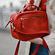 Кожаная сумочка "Джози" в красном цвете. Классическая сумка. Heisen. Ярмарка Мастеров.  Фото №4
