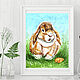 Картина кролик заяц  масло мастихин. Картины. Юлия Берсенева Цветные коты. Ярмарка Мастеров.  Фото №5