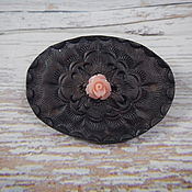 Украшения handmade. Livemaster - original item Leather Rose Brooch. Handmade.
