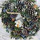 Order Christmas wreath 'Blueberry' with a white house. Zuli. Livemaster. . Wreaths Фото №3