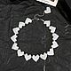 Collar de cuentas de cristal blanco plateado. Gargantilla con corazones, Necklace, Novosibirsk,  Фото №1