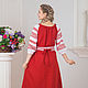 Dress linen Russian folk viburnum red. Folk dresses. ivankaclub (ivankaclub). Online shopping on My Livemaster.  Фото №2